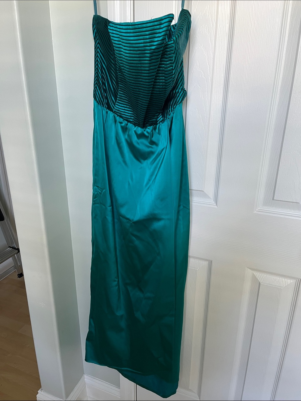 Teal Strapless Formal Dress